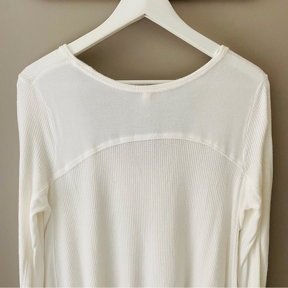 Free People Long Sleeve Thermal Top White Sz Medium - Picture 7 of 10